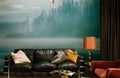 Foggy Forest Lake Wallpaper Mural
