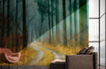Green Lights in Woods Wallpaper Mural