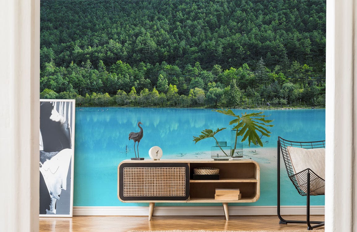 Heavenly Lake Scenery Wallpaper Mural for Use as Decoration in the Hallway