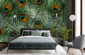 Interlocking Peacock Feather Wallpaper Mural