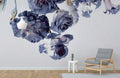 Inverted Purple Flowers Wallpaper Mural