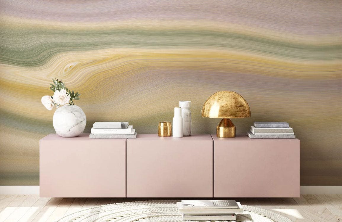 Elegant Pastel Waves: Soft Watercolour Stripes Wallpaper for Modern Décor