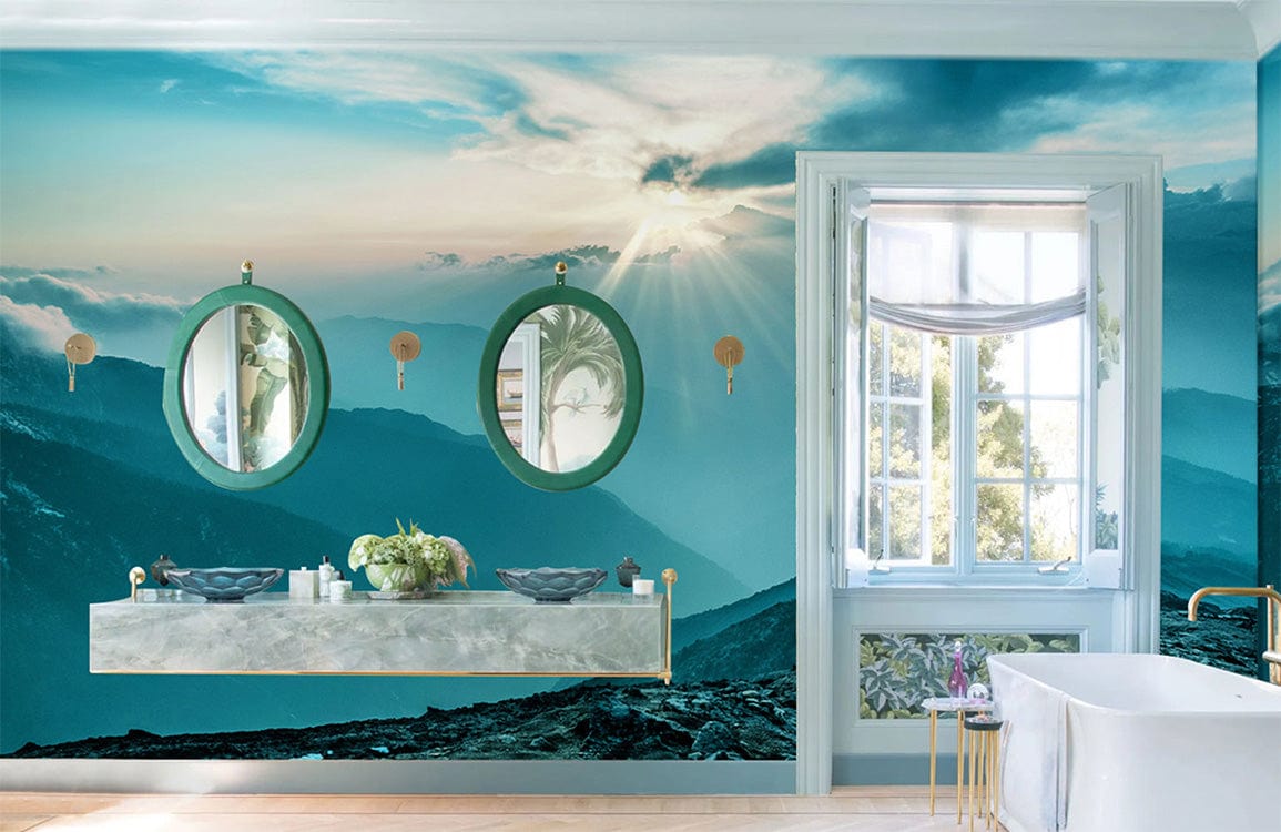 MIsty Mountains at Daybreak Wallpaper Mural