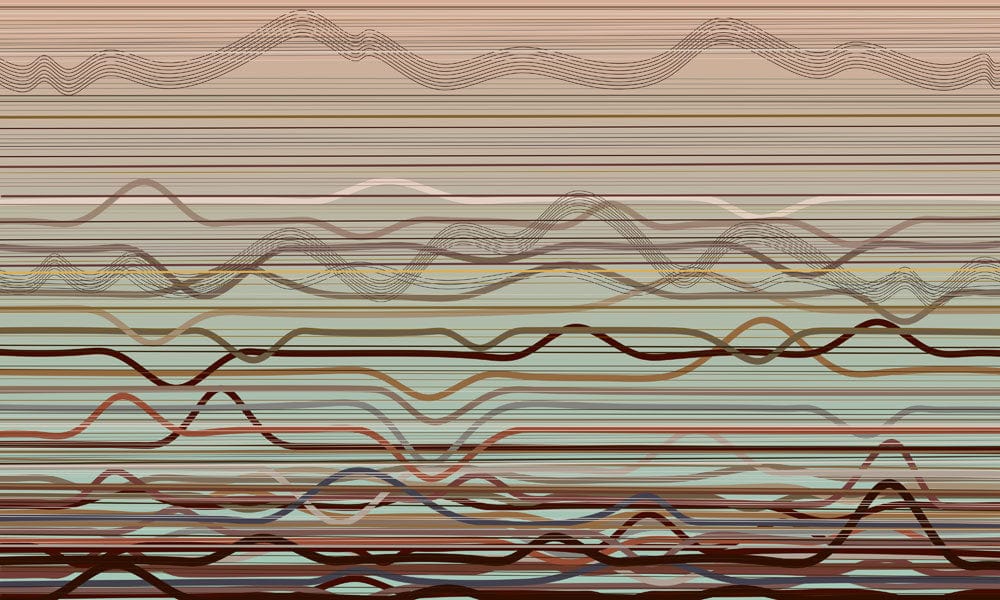 Earthy Toned Abstract Wave Pattern Contemporary Wallpaper for Modern Interiors