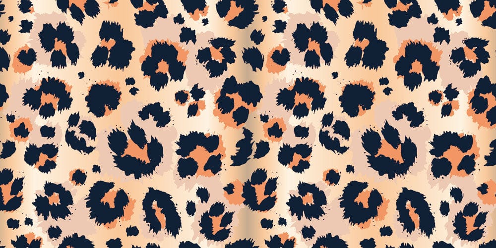 Exotic Leopard Print Wallpaper, Bold Black and Tan Animal Design Decor.
