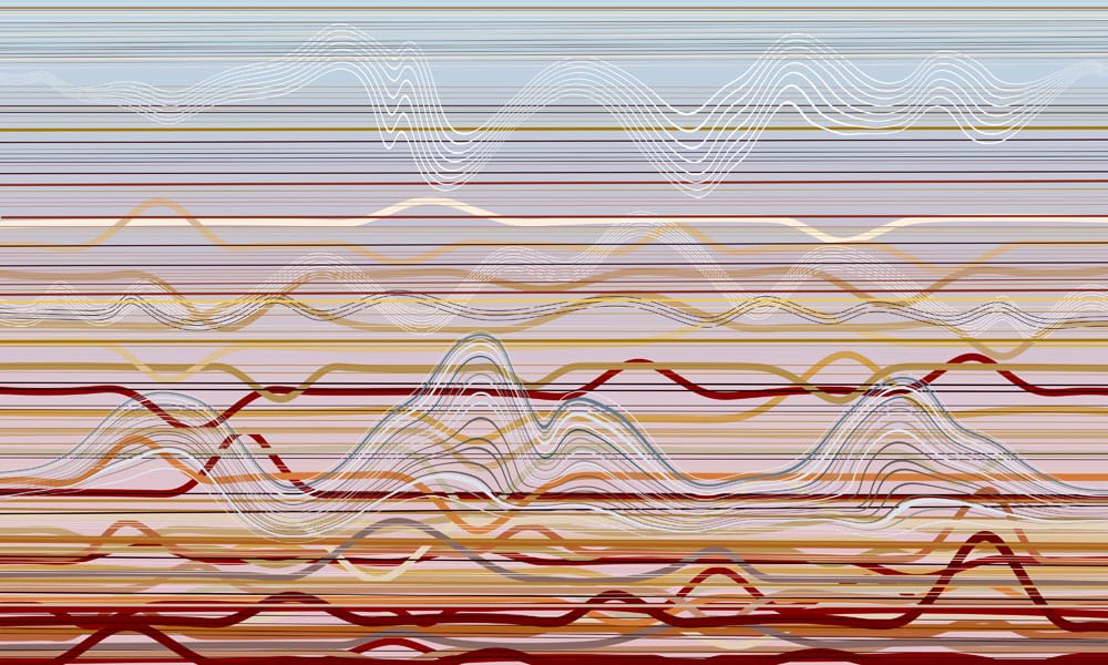 Abstract Multicolour Stripes and Waves Modern Mural Wallpaper Art Design