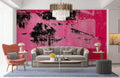 Rose Red Paint Wall Wallpaper Mural