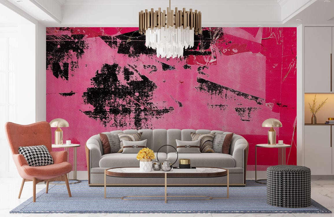 Rose Red Paint Wall Wallpaper Mural