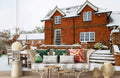 Snow-covered Red House Wallpaper Mural