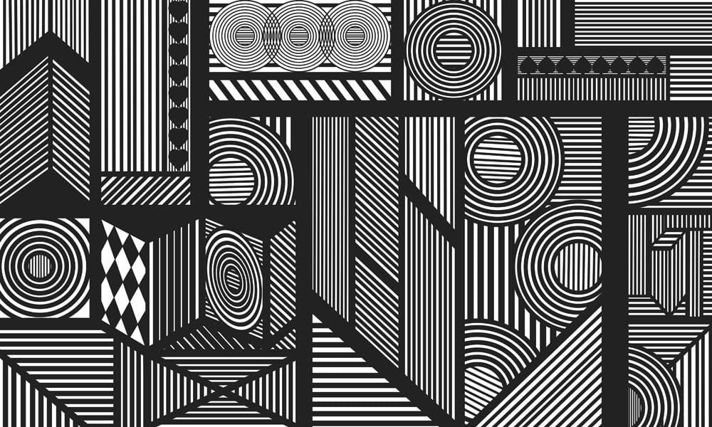 Monochrome Geometric Patterns: Modern Black and White Abstract Wallpaper Design