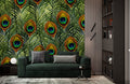Straight Peacock Feather Wallpaper Mural