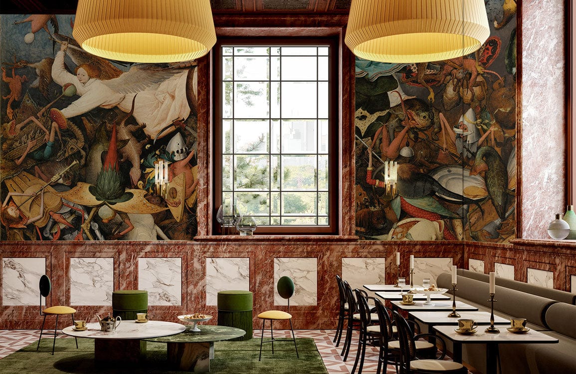 The Fall of the Rebel Angels Wallpaper Mural for restaurant decor