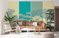 Turquoise Lotus Paint Wallpaper Mural