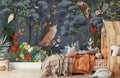 Vibrant Forest at Night Wallpaper Mural