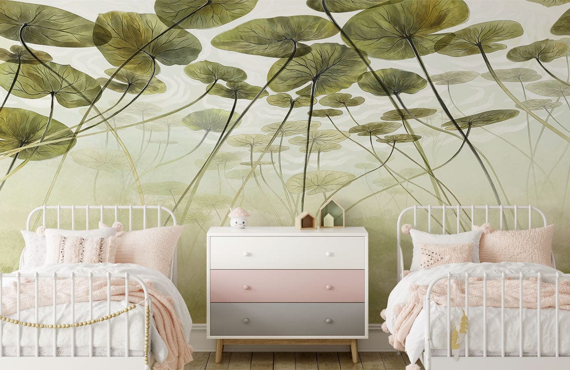 Vibrant Lotus Pool Wallpaper Mural