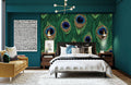 Vibrant Peacock Feather Wallpaper Mural