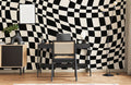 Wavy Checkerboard Grid Wallpaper Mural