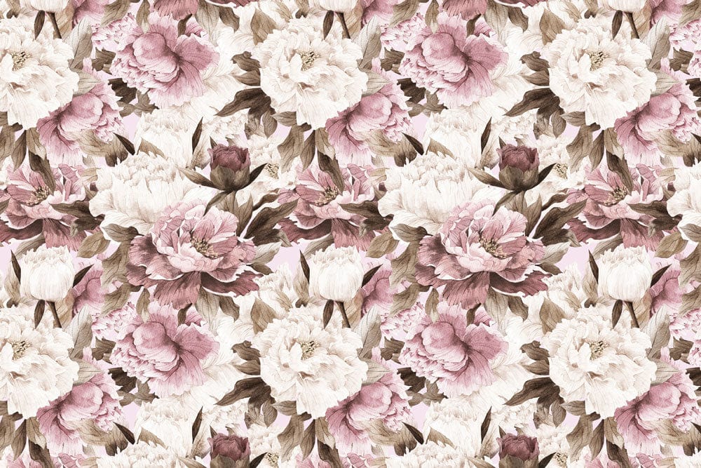 Vintage Floral Wallpaper: Elegant Pastel Blush Peony Pattern for Timeless Decor