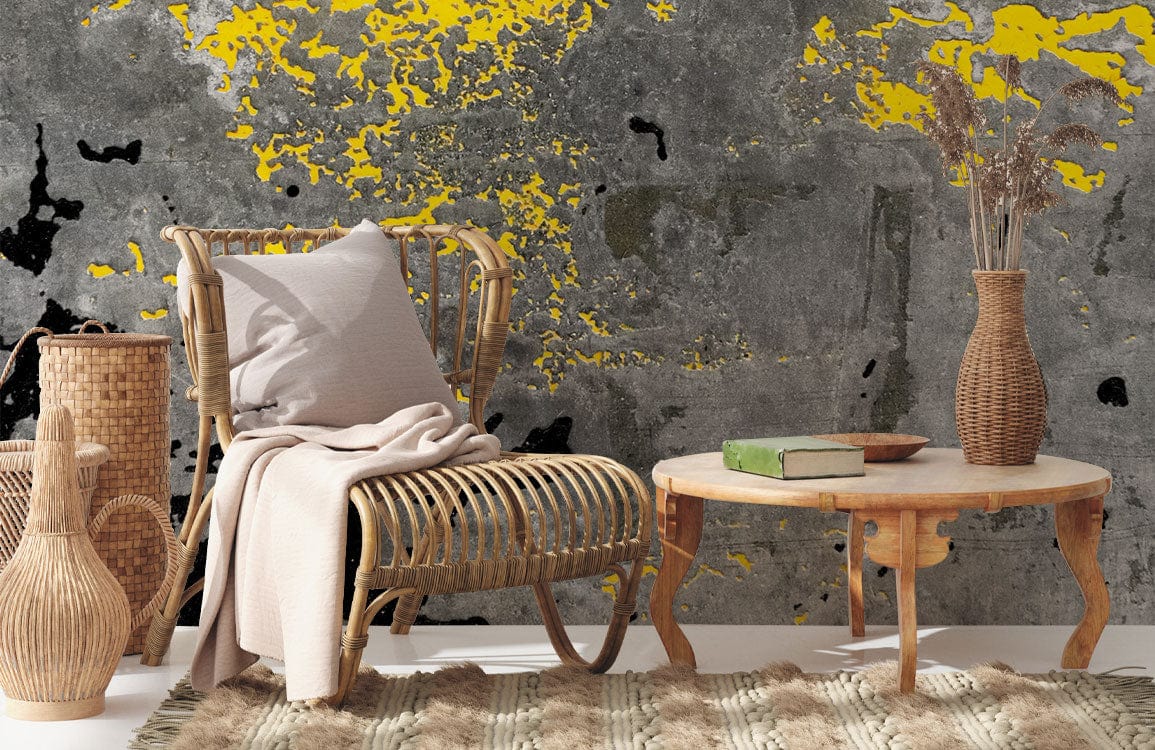 Yellow Dots Wall Wallpaper Mural