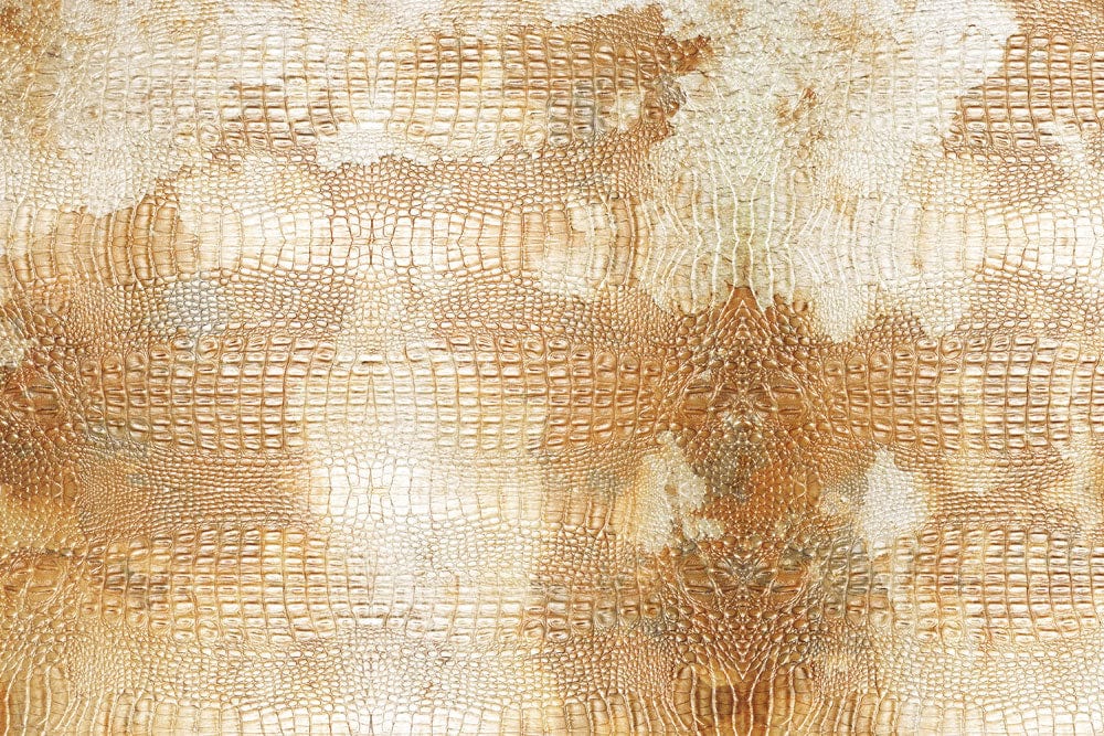 Textured Beige Faux Leather Crocodile Skin Pattern Wallpaper Décor