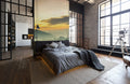 Yellow Sky above Mountains Wallpaper Mural