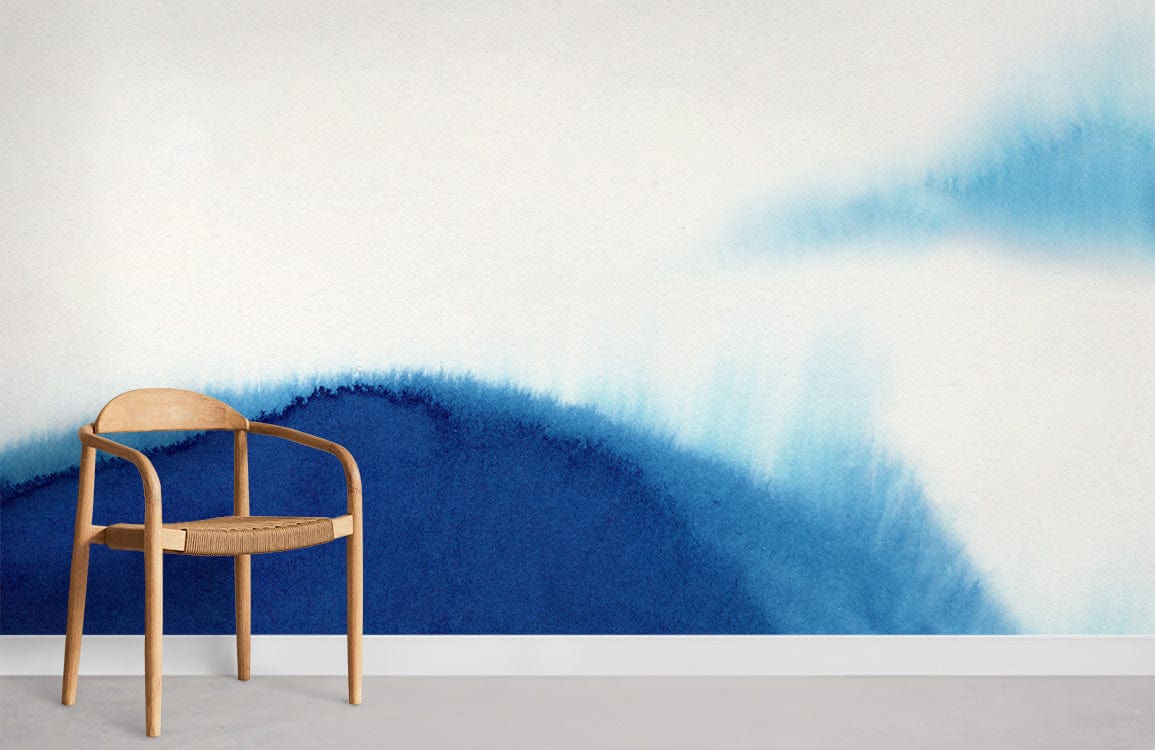 Ombre Blue Ink ll Wallpaper Mural Room
