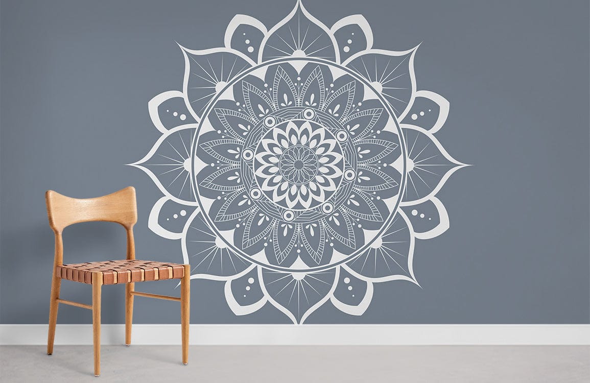white Mandala pattern wall murals for home