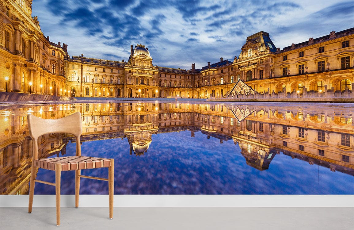 Louvre in Paris with reflection wall murals for home