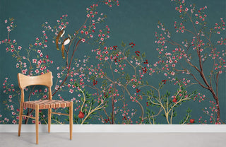 Bloomy Pomegranate Tree ll Wallpaper Mural