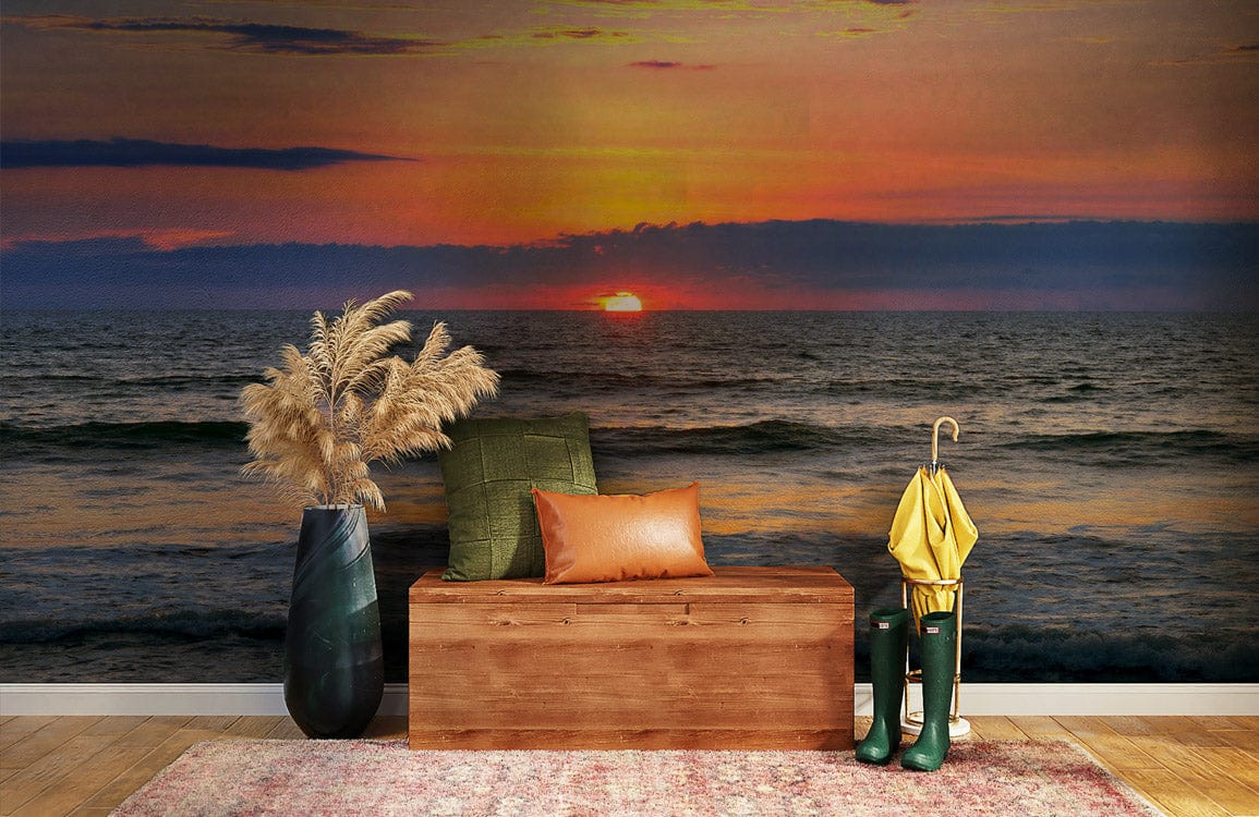 Sunset Ocean Wallpaper Mural Room