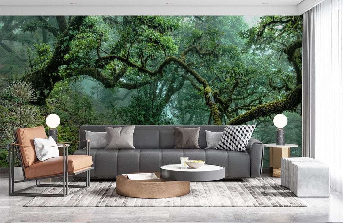 Curving Branches Trees Wallpaper Mural