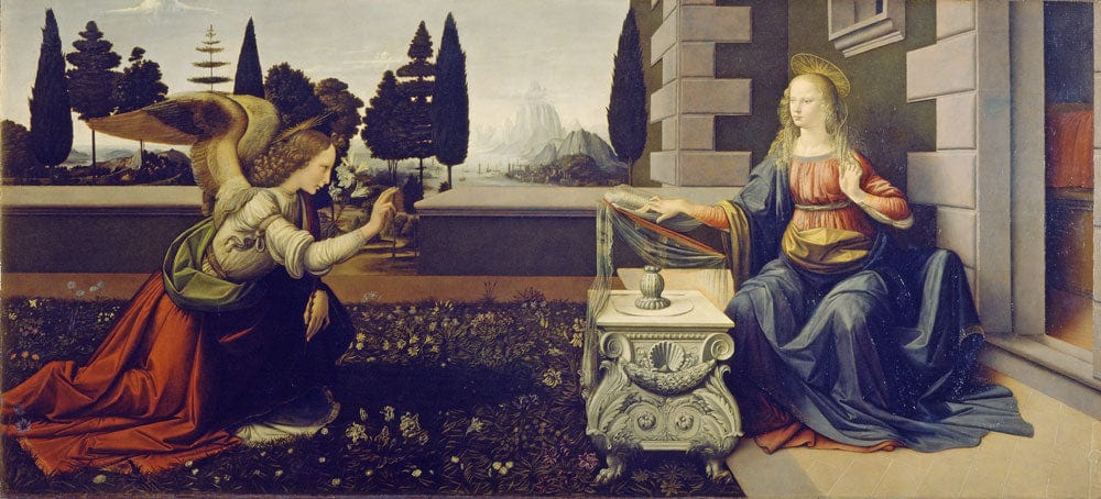 Renaissance Art Mural Wallpaper - Classic Angelic Scene in Rich Colours