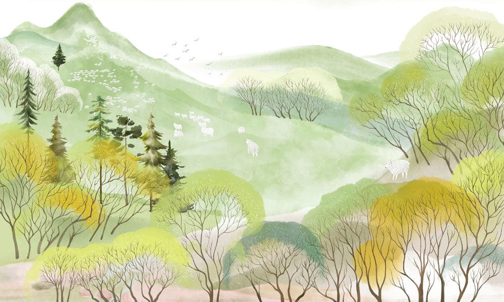 Watercolour Scenery Wallpaper Mural