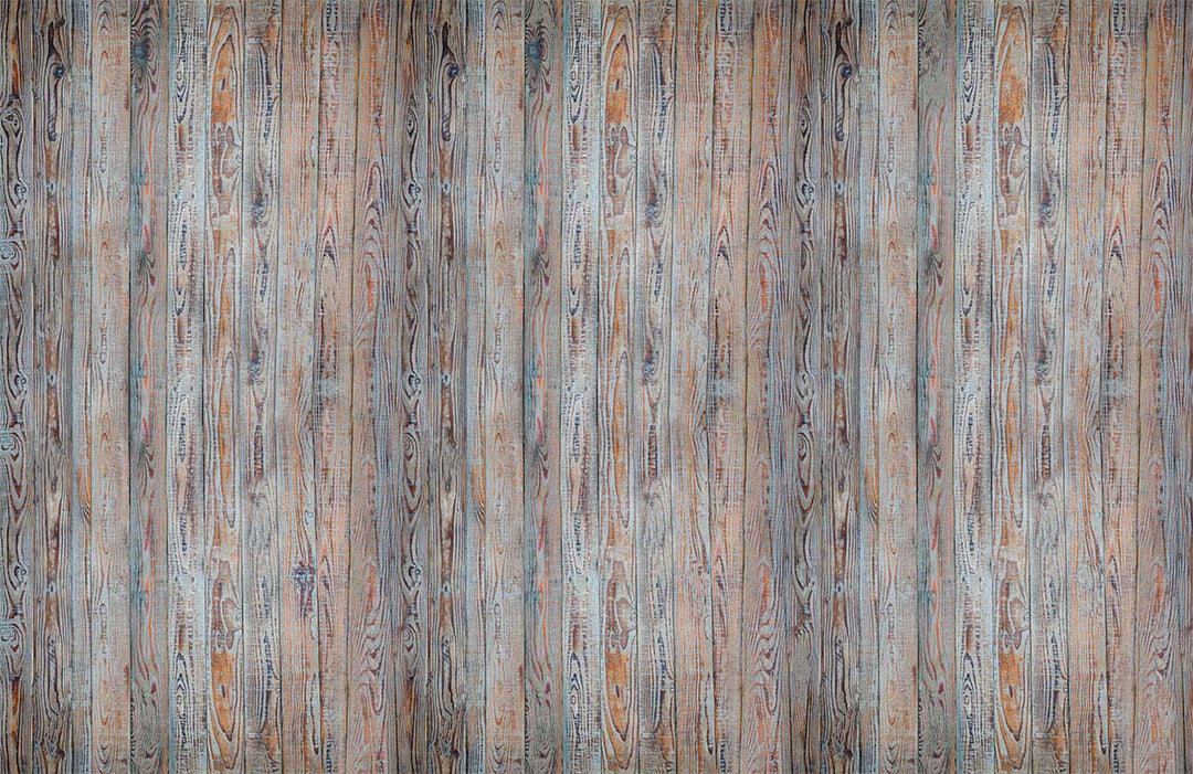 Rustic Weathered Wood Effect Mural Wallpaper in Grey and Brown Tones