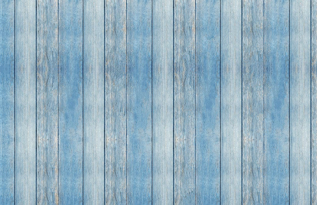 Vintage Blue Wooden Plank Pattern Wallpaper for Coastal Styled Interiors