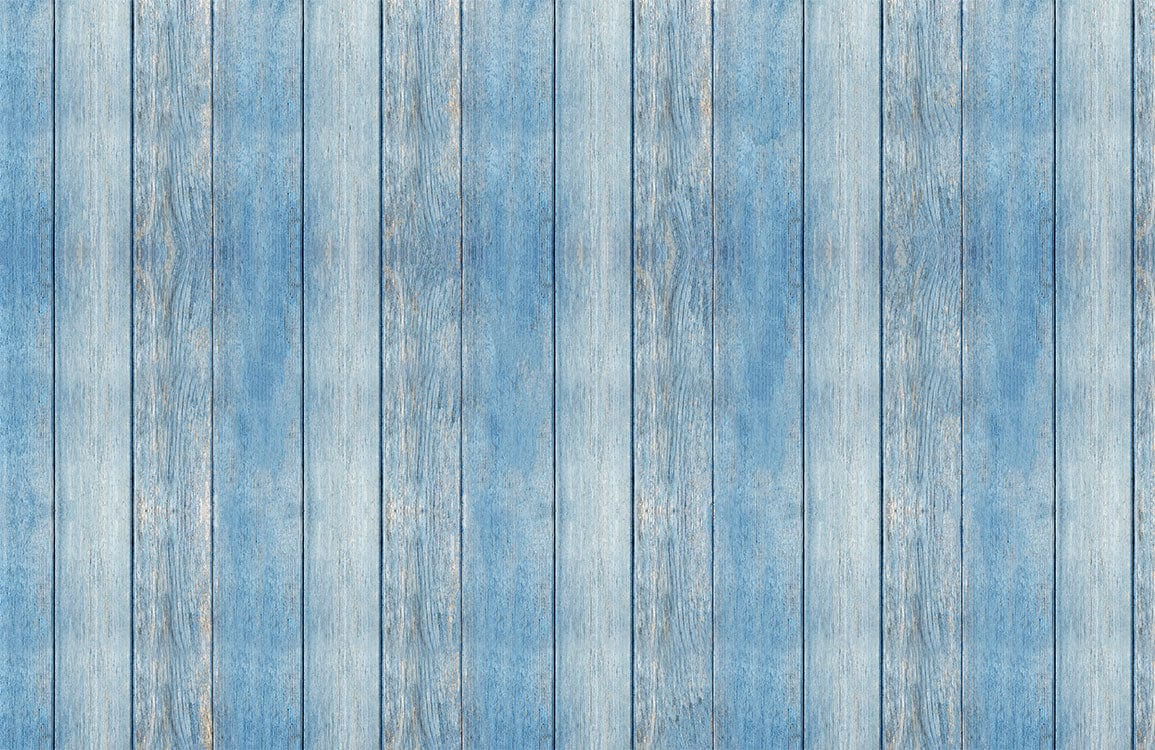 Vintage Blue Wooden Plank Pattern Wallpaper for Coastal Styled Interiors