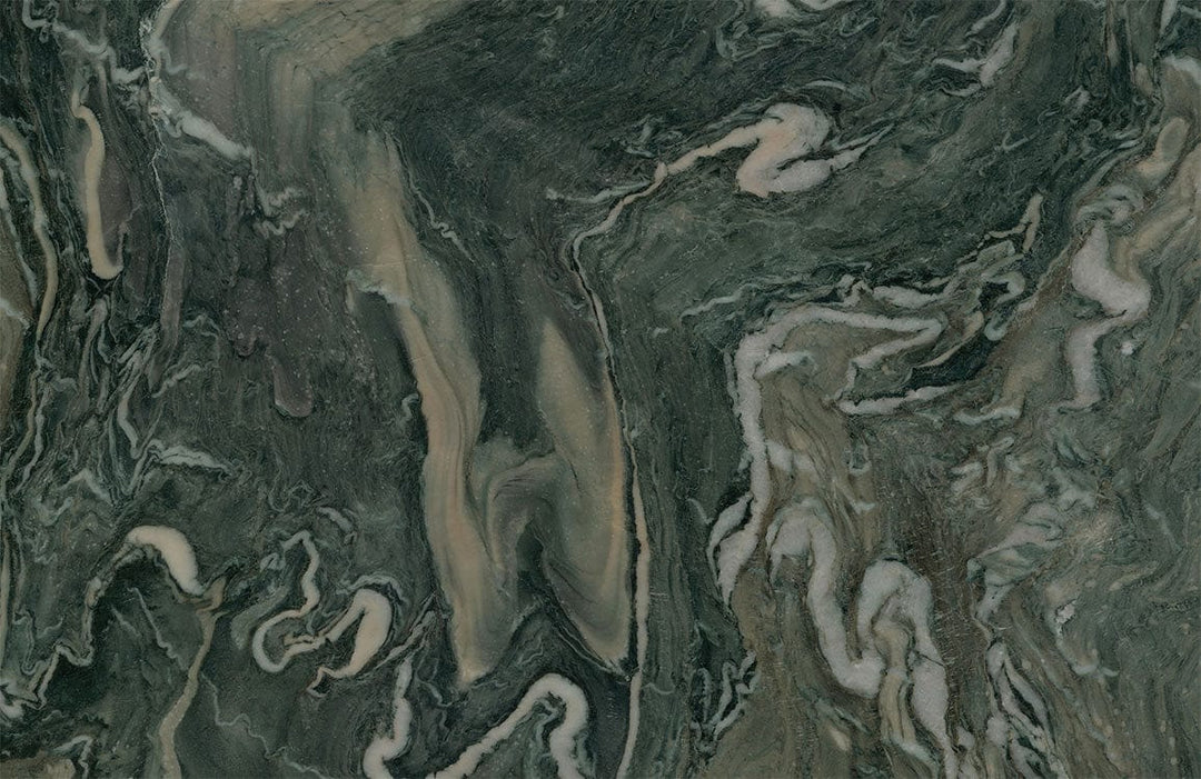 Sophisticated Green Marble Effect Wallpaper with Elegant Natural Swirl Patterns