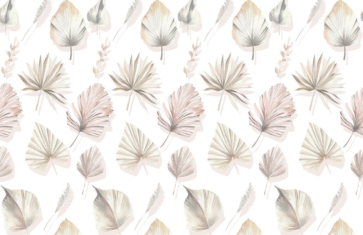 Pastel Leaves Wallpaper Mural