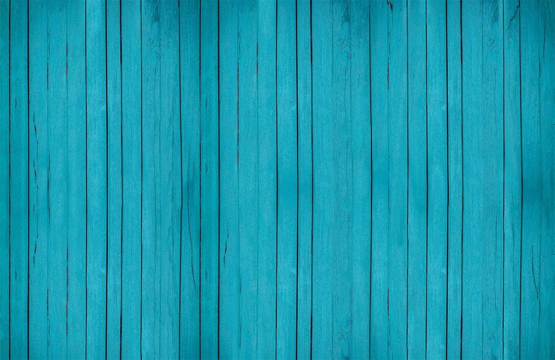 Rustic Turquoise Wooden Plank Wallpaper - Coastal Style Interior Decor