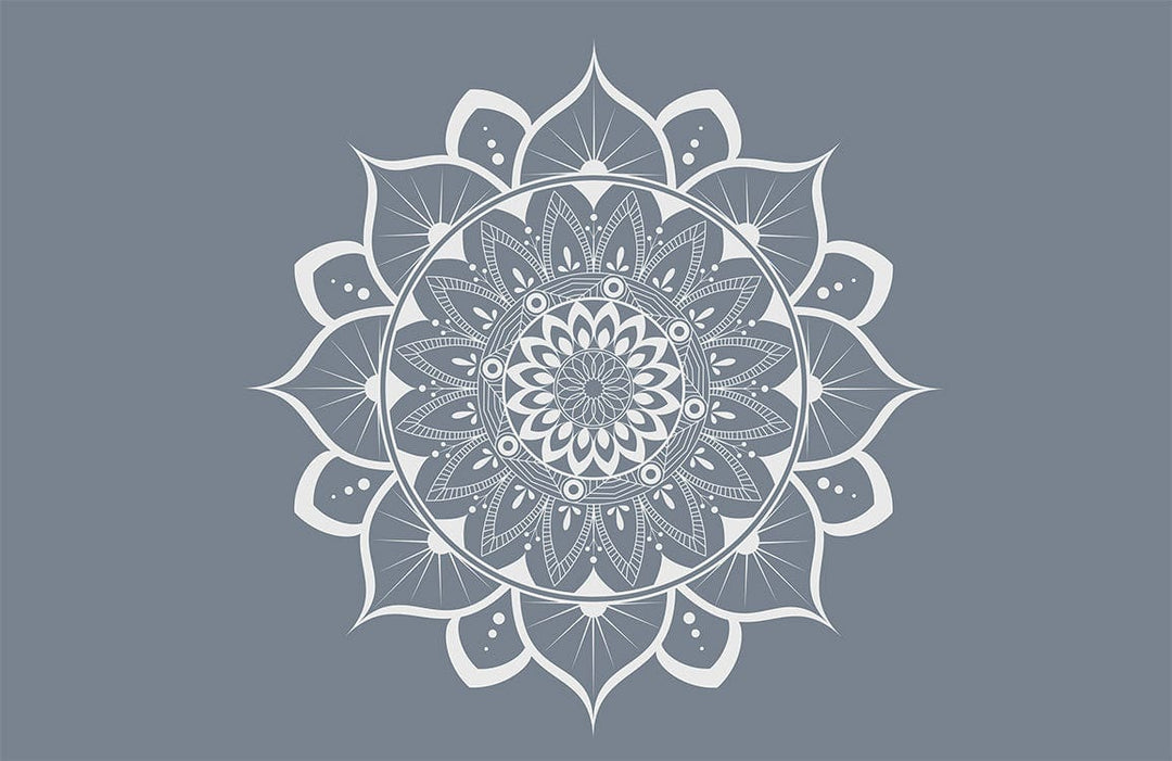 Elegant Grey Mandala Design Wallpaper for Modern Interior Decoration Style