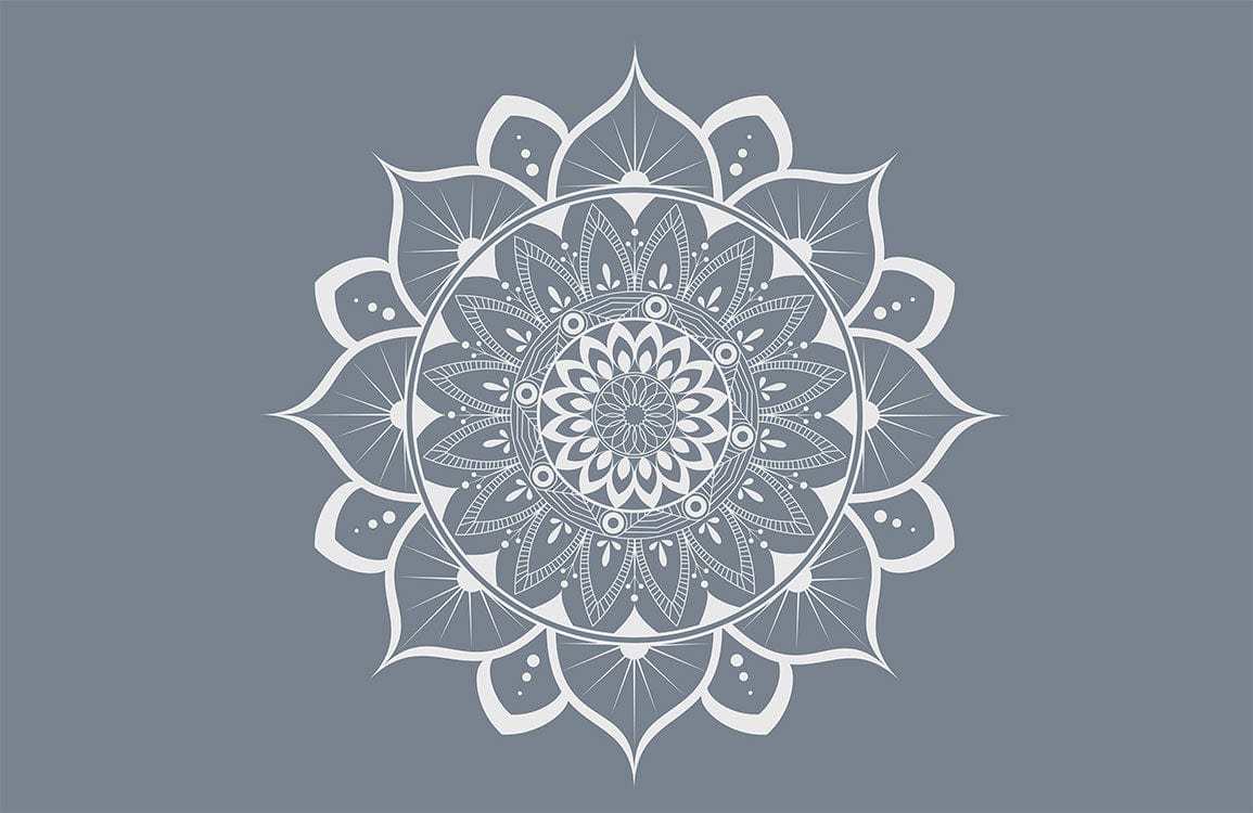 Elegant Grey Mandala Design Wallpaper for Modern Interior Decoration Style