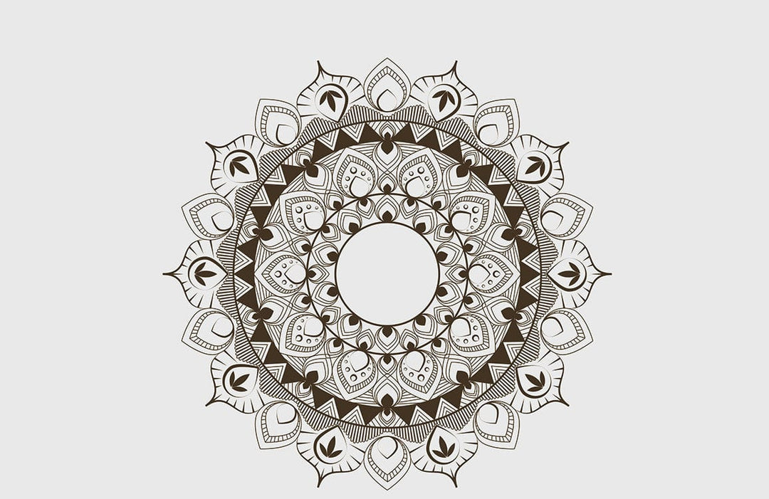 Intricate Brown Mandala Pattern Wallpaper - Elegant Bohemian Style Décor