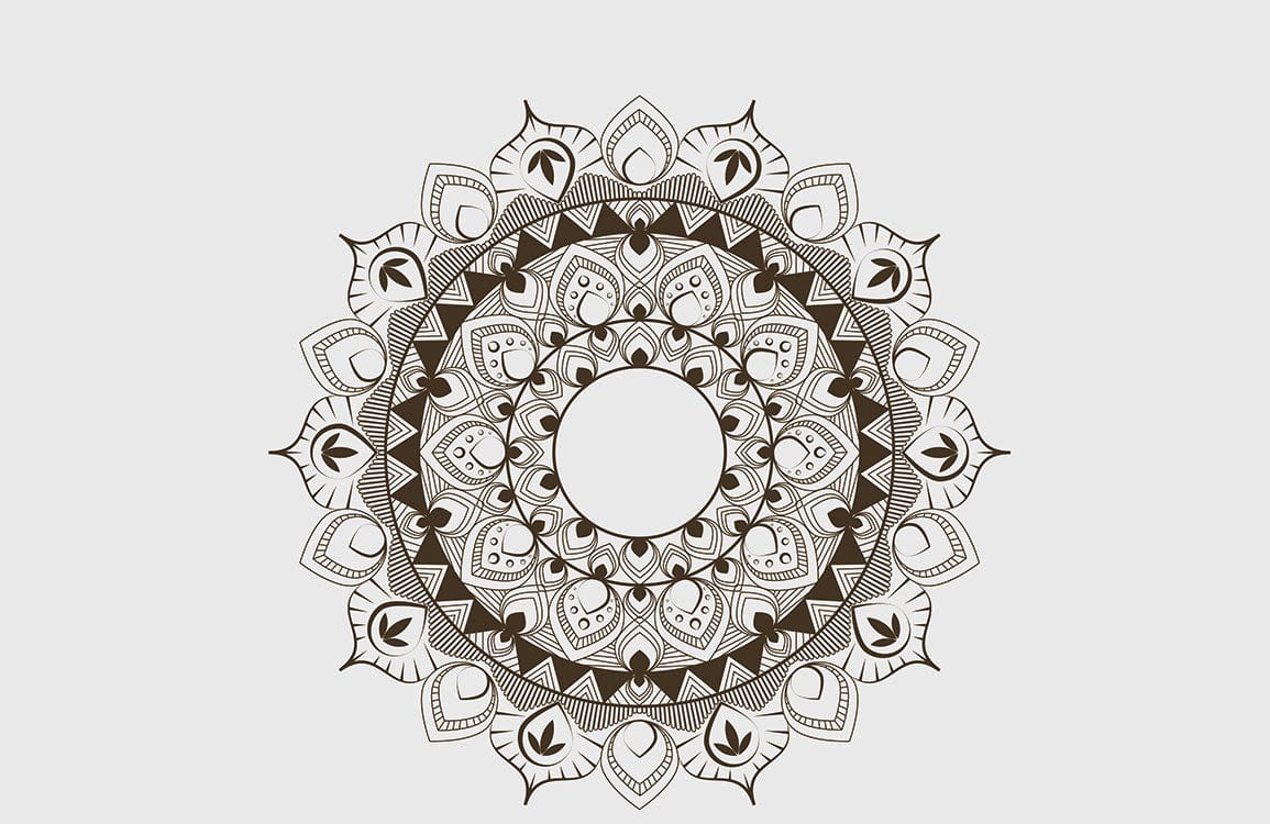 Intricate Brown Mandala Pattern Wallpaper - Elegant Bohemian Style Décor