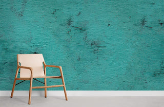 Turquoise Corroded Paint ll Wallpaper Mural