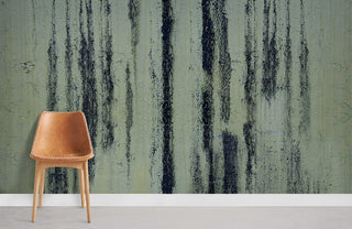 Blackened Green Paint Wallpaper Mural