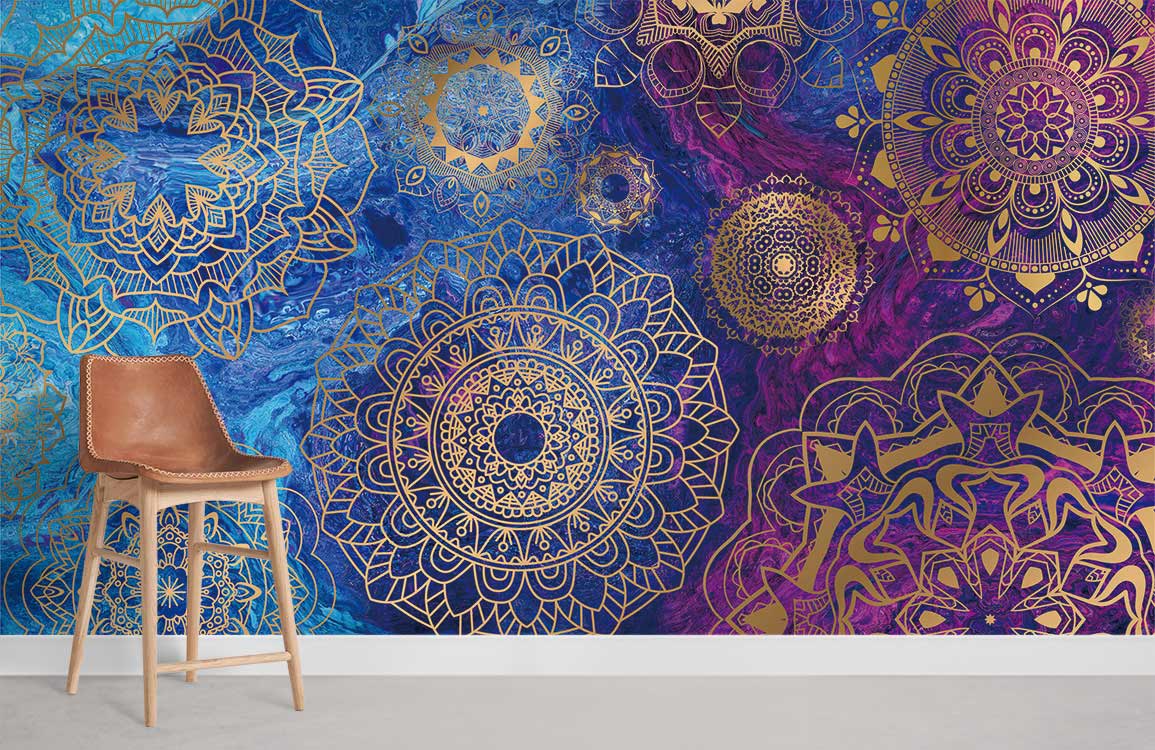 galaxy feeling Mandala pattern wall murals for home