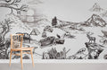 Sunset Landscape Sketch Wallpaper Mural