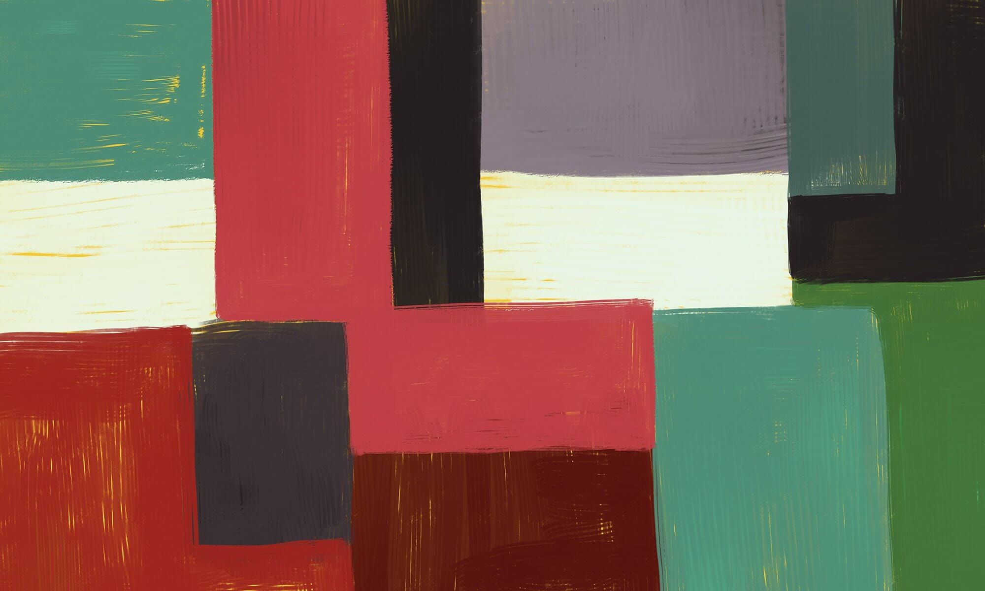 Abstract Multicolour Geometric Blocks Mural Wallpaper - Modern Artistic Design