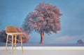 Lonely Snowy Tree Wallpaper Mural