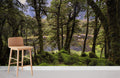 Lake behind Forest Wallpaper Mural